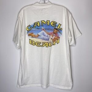 Vintage Camel Cigarettes Beach Pocket Single Stitch Tshirt 1991 XL